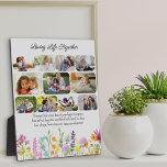 Wildflower Loving Life Together 11 Photo Plaque<br><div class="desc">Pretty wildflower photo display personalized with 11 of your favourite photos and your custom text, such as "loving life together" and your custom wording or sentiment. Your photos are displayed in rounded rectangle shapes and, if you have any problems with placement, try cropping your picture to a horizontal landscape shape...</div>