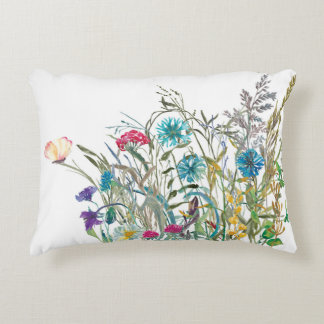 Wildflower Lumbar Throw Pillow Botanical Decor