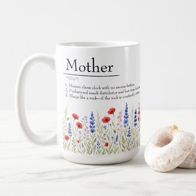 Wildflower Mama Mug – Funny Mother’s Day Gift (With Donut)