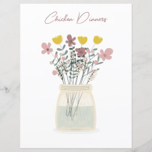 Wildflower Mason Jar Chicken Recipe Divider