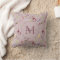 Wildflower Mauve Monogram Gift Throw Pillow
