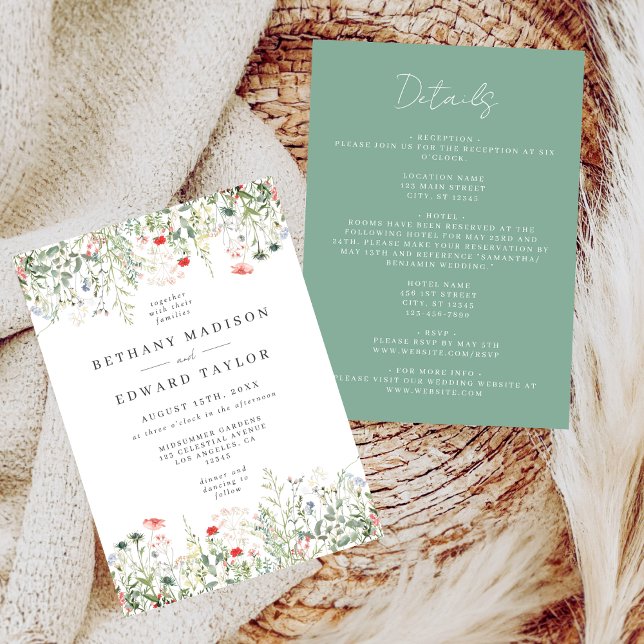 Wildflower Meadow All In One Wedding Invitation (Creator Uploaded)