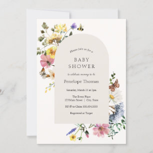 Wildflower Meadow Baby Shower Arch Invitation