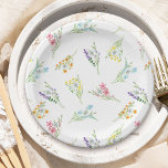 Wildflower Meadow Baby Shower Paper Plate<br><div class="desc">Wildflower Meadow paper plates - perfect for wildflower baby shower,  bridal shower,  birthday party .. The design features pretty watercolor wildflower posies of flowers in a scattered pattern in shades of pink blue purple yellow and orange. Please browse my store for matching invitations and party decor.</div>