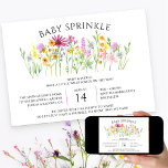 Wildflower Meadow Baby Sprinkle Invitation<br><div class="desc">Wildflower Baby Sprinkle invitation. This pretty watercolor wildflower design has delicate meadow flowers in pink lilac orange and yellow. The wording is fully editable including the baby sprinkle poem which you can personalize to include baby's big brother or sister. Feminine trendy template invite for girl baby shower with elegant typography....</div>