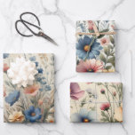Wildflower meadow Beige Background Wrapping Paper Sheet<br><div class="desc">Wildflower meadow Beige Background Wrapping Paper Sheets</div>