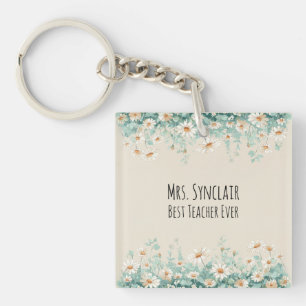 Wildflower Meadow Best Teacher Ever Appreciation Keychain
