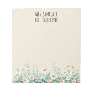 Wildflower Meadow Best Teacher Ever Appreciation Notepad
