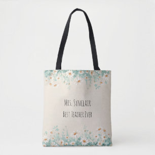 Wildflower Meadow Best Teacher Ever Appreciation Tote Bag