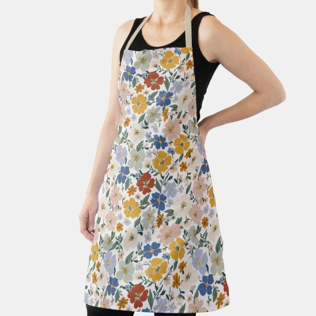 Wildflower Meadow Boho Pattern Apron (Insitu)