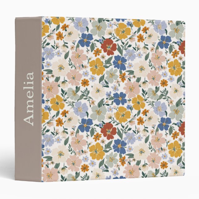 Wildflower Meadow Boho Pattern Binder (Front/Spine)