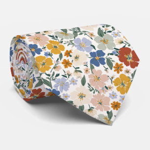 Wildflower Meadow Boho Pattern Tie