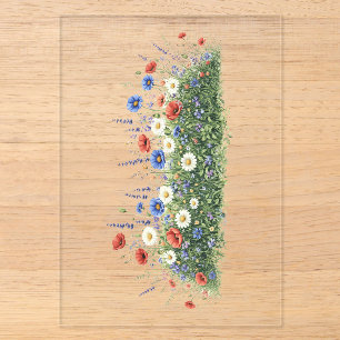 Wildflower meadow botanical garden flowers acrylic invitations