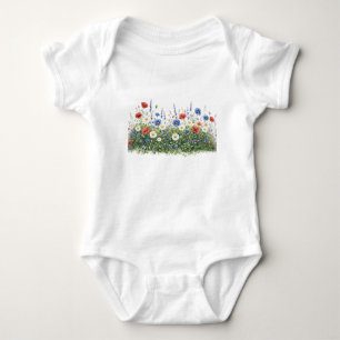 Wildflower meadow botanical garden flowers baby bodysuit
