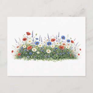 Wildflower meadow botanical garden flowers holiday postcard