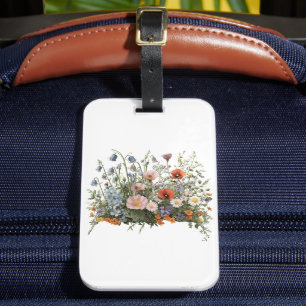 Wildflower meadow botanical garden flowers luggage tag