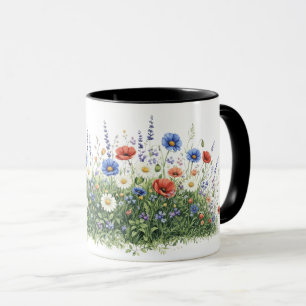 Wildflower meadow botanical garden flowers mug