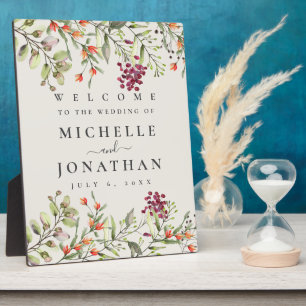 Wildflower Meadow Botanical Wedding Welcome Easel  Plaque