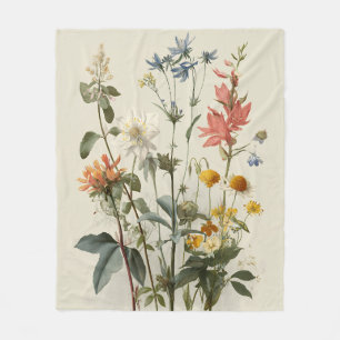 Wildflower Meadow Bouquet Fleece Blanket