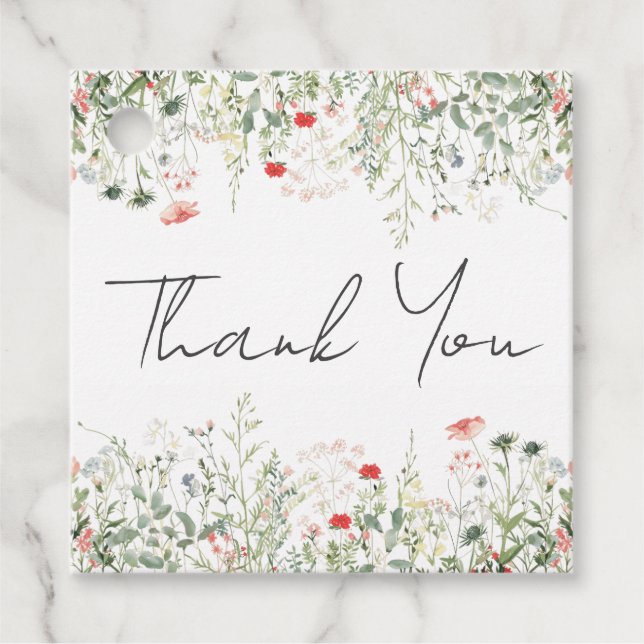 Wildflower Meadow Bridal Shower  Favour Tags (Front)