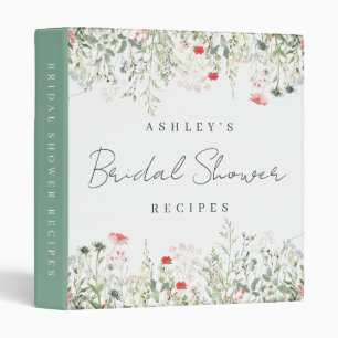 Wildflower Meadow Bridal Shower Recipe Binder