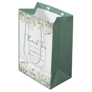 Wildflower Meadow Bridal Shower Thank You Medium Gift Bag