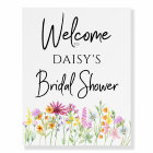 Wildflower Meadow Bridal Shower Welcome Easel