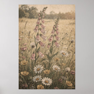 Wildflower Meadow Cottagecore Art Print