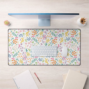 Wildflower Meadow Cute Ditsy Flower Pattern Desk Mat