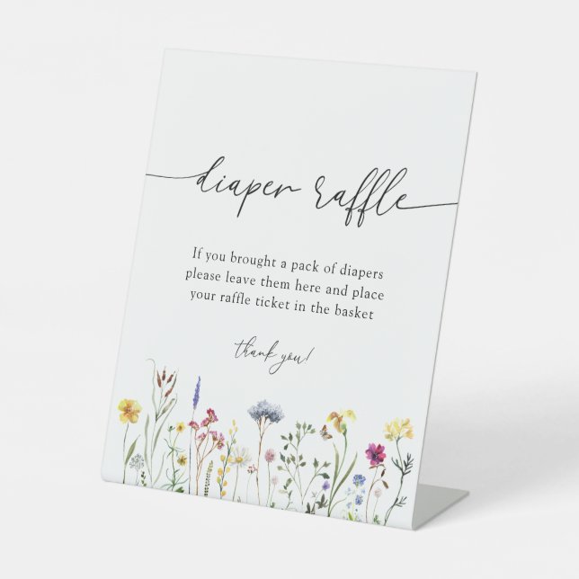 Wildflower Meadow Diaper Raffle Sign (Front)