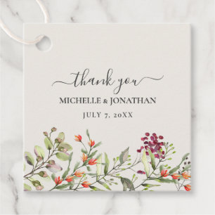 Wildflower Meadow Ecru Wedding Thank You Favours Favour Tags