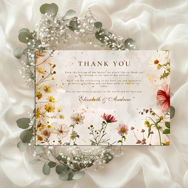 Wildflower Meadow Fall Wedding Thank You Card (Creator Uploaded)