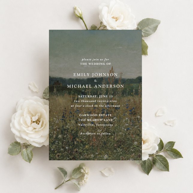 Wildflower meadow fine art wedding invitation (Creator Uploaded)