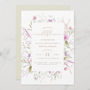 Wildflower Meadow   First Birthday Invitation