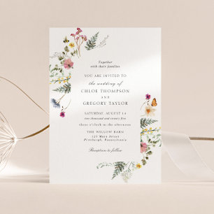Wildflower Meadow Floral Wedding Invitation