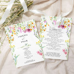 Wildflower Meadow Floral Wedding Program<br><div class="desc">Wildflower wedding program hand fans with delicate wild flowers and beautiful calligraphy. This pretty watercolor wildflower design has dainty meadow flowers in pink lilac orange and yellow. Perfect for spring and summer themes from country floral garden to organic boho. If you would like matching products, please browse my Wildflower Meadow...</div>