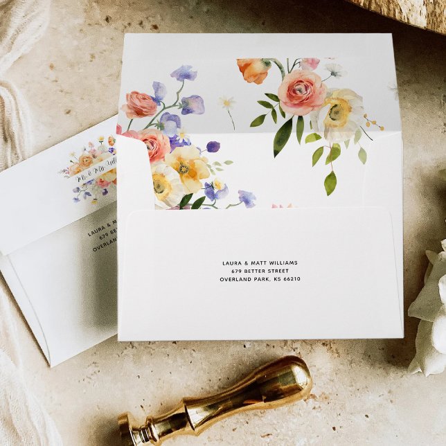 Wildflower Meadow Florals | Personalized Envelope (Creator Uploaded)