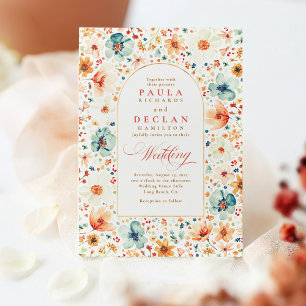 Wildflower Meadow Garden Floral Fall Wedding Invitation