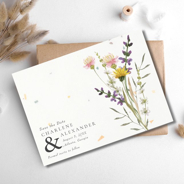 Wildflower Meadow Garden Wedding Save The Date (Wildflower Meadow Garden Wedding Save The Date)