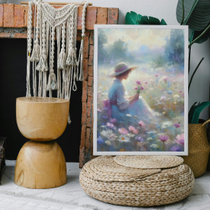 Wildflower Meadow Girl  Canvas Print