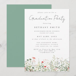 Wildflower Meadow Graduation Party Invitation
