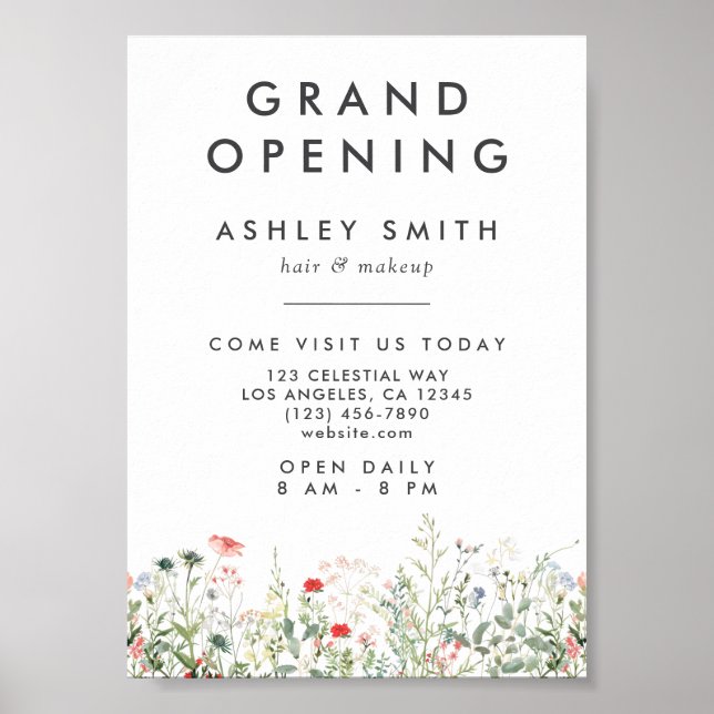 Wildflower Meadow Grand Opening Poster (Front)