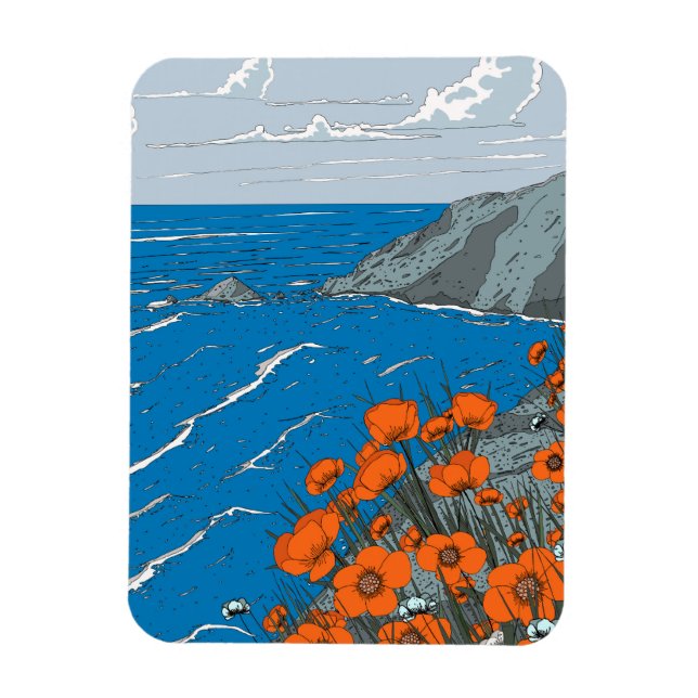 Wildflower Meadow Landscape  Magnet (Vertical)