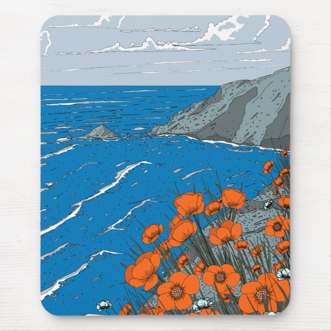 Wildflower Meadow Landscape  Mouse Pad (Front)