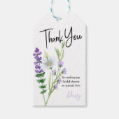 Wildflower Meadow Lilac Purple Thank You Gift Tags (Front)