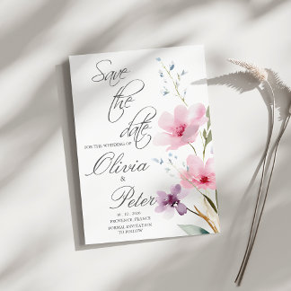 Wildflower Meadow Photo Save The Date Invitation