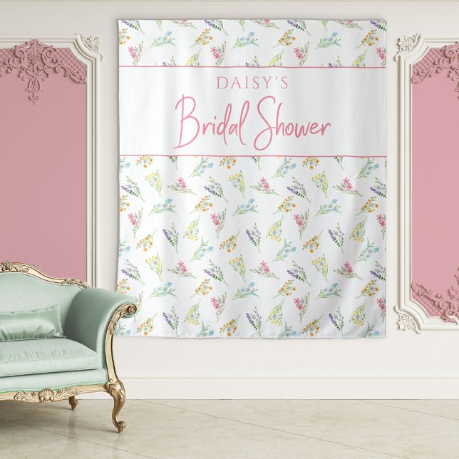 Wildflower Meadow Pretty Bridal Shower Tapestry (Creator Uploaded)