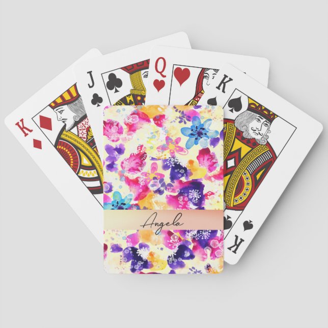 Wildflower Meadow Shabby Flowers Playing Cards (Back)