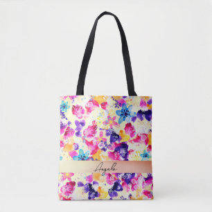 Wildflower Meadow Shabby Flowers Tote Bag