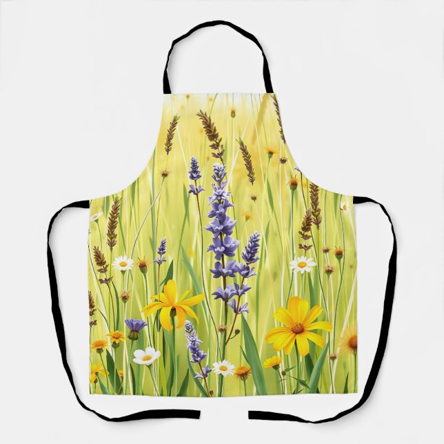 Wildflower Meadow Summer Pattern Apron (Front)